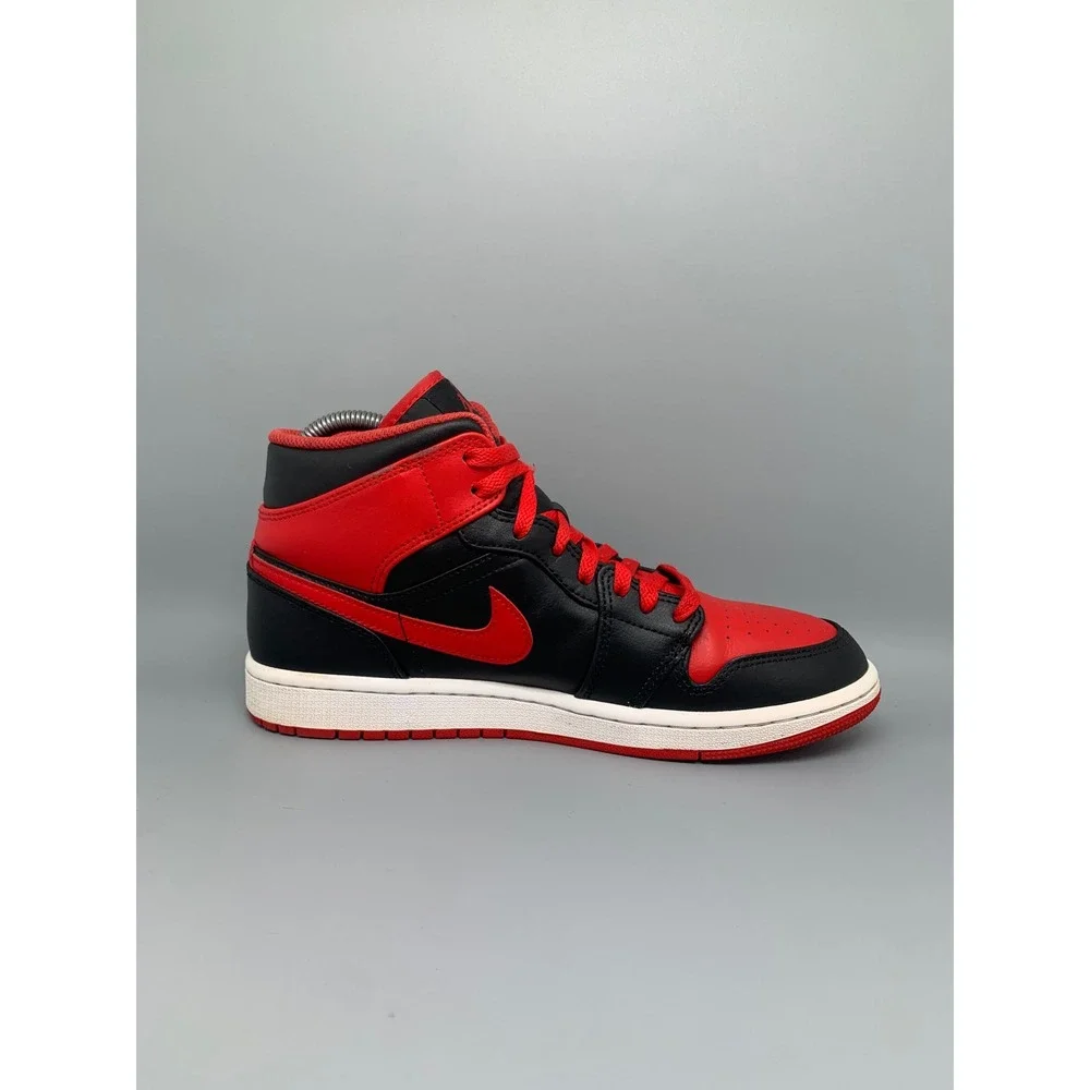 Jordan 1 Mid Bred‎ Black Red Basketball SHoes DQ8426-060 Men's Sz 8.5
